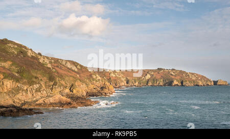 Guernsey la costa meridionale di scogliere Foto Stock