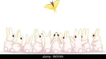 Vector cartoon clipart animale: conigli bunny lepre Illustrazione Vettoriale