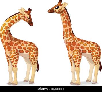 Vector cartoon clipart animale: giraffe Illustrazione Vettoriale