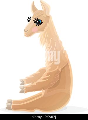 Vector cartoon clipart animale: llama Illustrazione Vettoriale