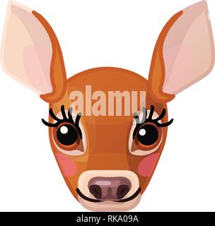 Vector cartoon clipart animale: fulvo cervo rosso Illustrazione Vettoriale