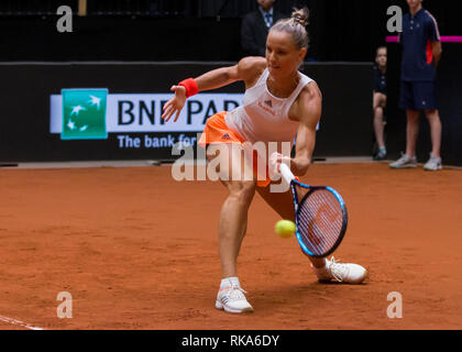 9 febbraio 2019 Den Bosch, Paesi Bassi Tennis, Fed Cup Paesi Bassi v Canada Arantxa Rus Credit: arancione foto vof/Alamy Live News Foto Stock