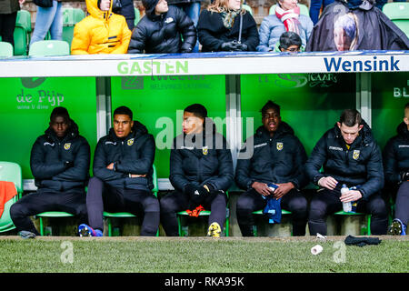 GRONINGEN , 10-02-2019 , Euroborg , olandese Eredivisie Stagione 2018 / 2019 , Banco durante la partita FC Groningen - Vitesse. Foto Stock