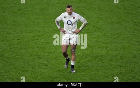 Londra, Regno Unito. 10 feb 2019. Jonny Maggio (Inghilterra). Inghilterra e Francia. Guinness Sei Nazioni di rugby. Stadio di Twickenham. Londra. Regno Unito. 10/02/2019. Credito: Sport In immagini/Alamy Live News Foto Stock
