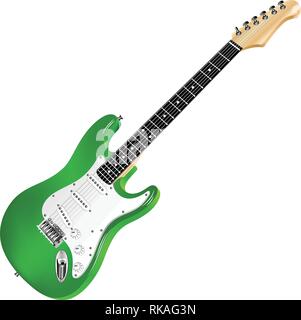 Verde di chitarra elettrica, classic. Illustrazione Vettoriale