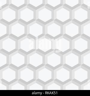 Seamless astratta geometrica pattern da esagoni. Bianco e grigio texture geometrica. Moda modello geometrico. Per la moda tessile, panno. Illustrazione Vettoriale