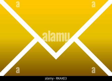 Mail simbolo icona - golden gradiente, isolato - illustrazione vettoriale Illustrazione Vettoriale