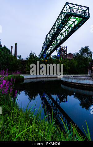 Landschaftspark Duisburg Nord gru vecchio chiamato verde coccodrillo Foto Stock