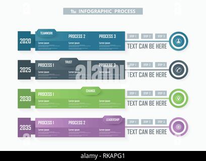 Business colorato infografico sfondo di processo. È possibile utilizzare per regolare nei processi di business. Eps vettoriali10 Illustrazione Vettoriale