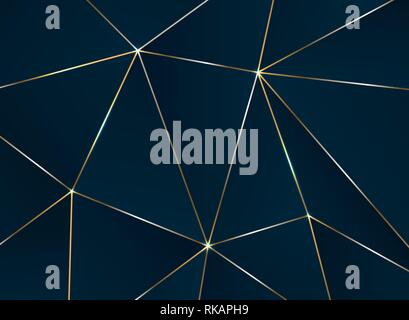 Abstract forma pentagonale con golden line modello di lusso. EPS vettoriali10 Illustrazione Vettoriale