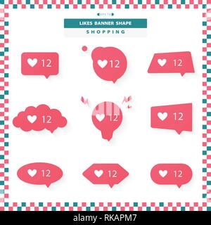 Creazione astratta di nuovo stile ama banner. È possibile utilizzare per inserzione, acquisti online, comunicazione sociale, strategia di vendita. EPS vettoriali10 Illustrazione Vettoriale