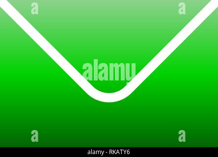 Mail simbolo icona - gradiente verde, isolato - illustrazione vettoriale Illustrazione Vettoriale