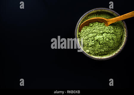 Tè verde Matcha polvere finemente macinata. Foto Stock