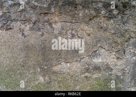 Vecchio sbiadito intonaco irregolare con modelli e grandi crepe - alta qualità di texture di sfondo / Foto Stock