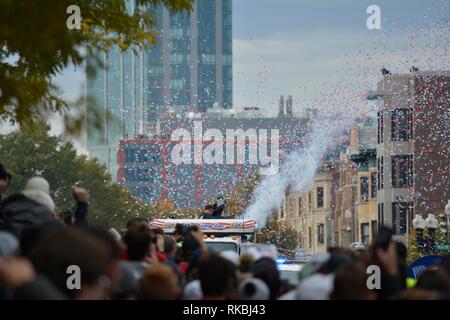 Il Boston Red Sox il campionato World Series Parade di Boston, Massachusetts, STATI UNITI D'AMERICA Foto Stock