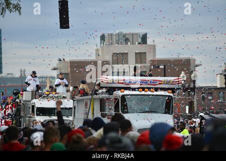 Il Boston Red Sox il campionato World Series Parade di Boston, Massachusetts, STATI UNITI D'AMERICA Foto Stock