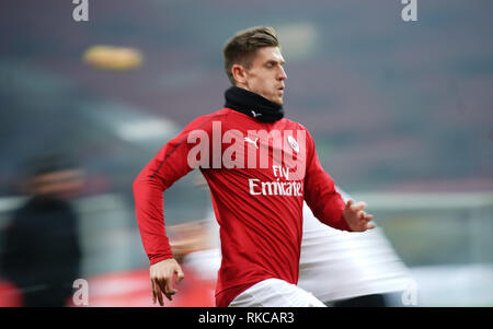 Milano, Italia. 10 feb 2019. ESCLUSIVA Milano Foto Spada/LaPresse 10 febbraio 2019 Milano ( Italia ) sport calcio Milan vs Cagliari - Campionato di calcio di Serie A TIM 2018/2019 - Stadio San Siro nella foto: Krzysztof Piatek esclusivo a Milano Foto Spada/LaPresse , 10 febbraio 2019 Milano ( Italia ) sport soccer Milan vs Cagliari - Italian Football Championship League A TIM 2018/2019 - San Siro in pic: Krzysztof Piatek Credito: LaPresse/Alamy Live News Foto Stock