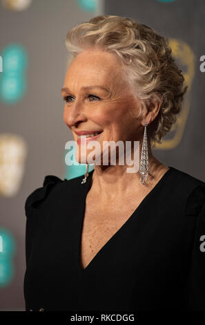 Londra, Regno Unito. 10 Febbraio, 2019. Glenn Close assiste assiste l'EE British Academy Film Awards presso la Royal Albert Hall di Londra, Inghilterra il 10 febbraio 2019 Credit: Gary Mitchell, GMP Media/Alamy Live News Foto Stock