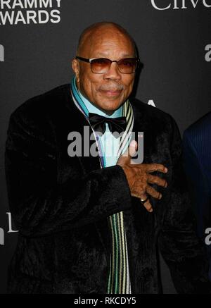 BEVERLY HILLS, ca- 09 febbraio: Quincy Jones a Clive Davis Pre-Grammy Gala e salutare per le icone del settore tenutasi presso il Beverly Hilton il 9 febbraio 2019 a Beverly Hills, la California. Foto: imageSPACE/MediaPunch Foto Stock