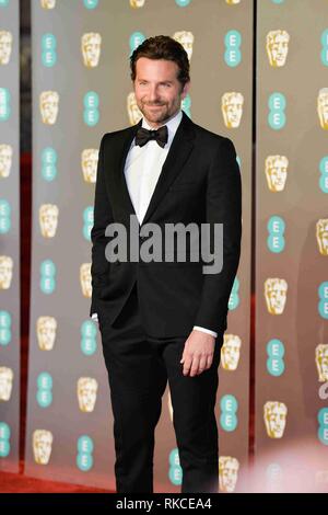 Londra, Regno Unito. 10 Febbraio, 2019. LONDON, Regno Unito - 10 febbraio: Bradley Cooper presso la 72a British Academy Film Awards tenutasi alla Albert Hall il 10 febbraio 2019 a Londra, Regno Unito. Foto: imageSPACE Credito: Imagespace/Alamy Live News Foto Stock