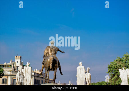 Statua equestre di Marco Aurelio - Roma Italia Foto Stock