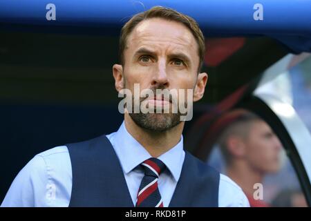 GARETH SOUTHGATE SVEZIA V INGHILTERRA SVEZIA V Inghilterra , 2018 FIFA WORLD CUP RUSSIA SAMARA ARENA, Samara, Russia 07 luglio 2018 GBC9351 2018 FIFA World Cup Russia Stadio Spartak Mosca ATTENZIONE! Questa fotografia può essere utilizzata solo per il giornale e/o rivista scopi editoriali. Non possono essere utilizzate per pubblicazioni riguardanti 1 player, 1 Club o 1 concorrenza senza autorizzazione scritta da parte di Football DataCo Ltd. Per qualsiasi domanda, contattare Football DataCo Ltd il +44 (0) 207 864 9121 Foto Stock