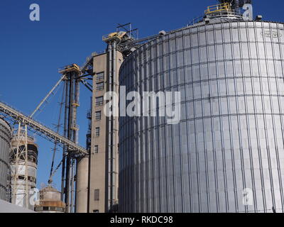 Moderno / granella di mais silo di storage in Ohio Foto Stock