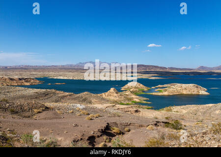 Vista su Las Vegas Bay, il Lago Mead, Lake Mead National Recreation Area, Nevada, Stati Uniti. Foto Stock