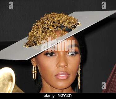 Los Angeles, CA, Stati Uniti d'America. 10 Febbraio, 2019. Janelle Monae presso gli arrivi per 61st Annual Grammy Awards - Arrivi, Staples Center di Los Angeles, CA Febbraio 10, 2019. Credito: Priscilla concedere/Everett raccolta/Alamy Live News Foto Stock