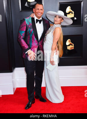 Los Angeles, Stati Uniti d'America. 10 Febbraio, 2019. Jennifer Lopez, Alex Rodriguez 409 a 61° Annual Grammy Awards, Staples Center di Los Angeles, CA, Stati Uniti Febbraio 10, 2019. Credito: Tsuni/USA/Alamy Live News Foto Stock