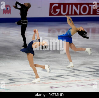 Anaheim, Stati Uniti d'America. 10 Febbraio, 2019. I giocatori eseguire presso il salone di gala dell'ISU quattro continenti la figura pattinare campionato in Anaheim, Stati Uniti, il 10 febbraio, 2019. Credito: Li Ying/Xinhua/Alamy Live News Foto Stock