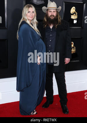 Los Angeles, Stati Uniti. Decimo Feb, 2019.Los Angeles, CA, Stati Uniti d'America - 10 febbraio: Morgane Stapleton e Chris Stapleton arrivano al 61° Annual Grammy Awards tenutosi presso Staples Center il 10 febbraio 2019 a Los Angeles, California, Stati Uniti. (Foto di Xavier COLLIN/Image Press Agency) Credito: Image Press Agency/Alamy Live News Foto Stock