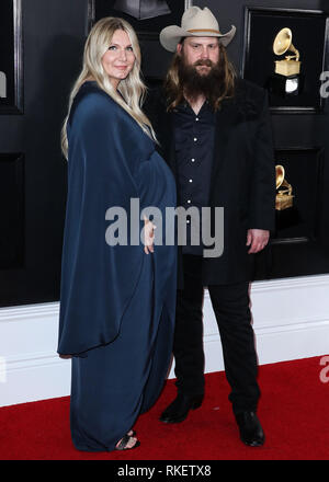 Los Angeles, Stati Uniti. Decimo Feb, 2019.Los Angeles, CA, Stati Uniti d'America - 10 febbraio: Morgane Stapleton e Chris Stapleton arrivano al 61° Annual Grammy Awards tenutosi presso Staples Center il 10 febbraio 2019 a Los Angeles, California, Stati Uniti. (Foto di Xavier COLLIN/Image Press Agency) Credito: Image Press Agency/Alamy Live News Foto Stock