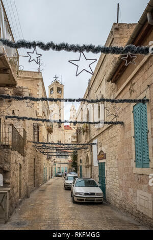 Betlemme, in Palestina - Novembre 22, 2018: strade di Betlemme, West Bank, in Palestina. Foto Stock