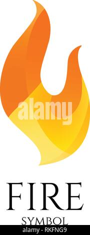 Fire logo icona vettore. Concettuale simbolo di fiamma Illustrazione Vettoriale