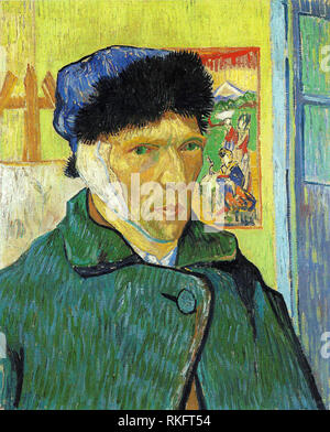Vincent Van Gogh (1853-1890), autoritratto con orecchio bandito, pittura in olio su tela 1889 Foto Stock