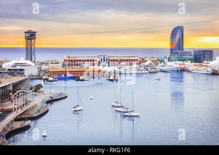 Panoramica aerea di Barcellona Foto Stock