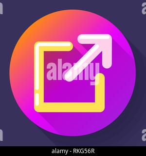 Link esterno Icona - utente sanno che stanno lasciando l'app per visitare un sito Web esterno Illustrazione Vettoriale