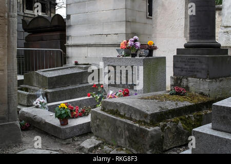 Jim Morrisons grave a Parigi, Francia Foto Stock