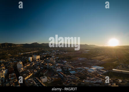 Antenna vista panoramica di piccoli canali della città di Valencia in Spagna. Foto Stock
