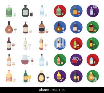 Absinthe,alcol,aperitivo,l'arte,bar,birra,binge,booze,azienda,cartoon,appartamento,champagne,cioccolato,cognac,raccolta,design,bere,gin,merci,erbe,icona,immagine,isolato,liquore,logo rosso,,ristorante,rum,sangria,impostare,segno,il simbolo,tequila,l'uso,vettore,vermut,vodka,web,whiskey,bianco,vino, Vettori vettore , Illustrazione Vettoriale