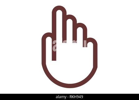 Dito hand logo concetto vettore icona concept design piatto Foto Stock