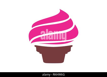 icona del logo vettoriale del gelato Illustrazione Vettoriale