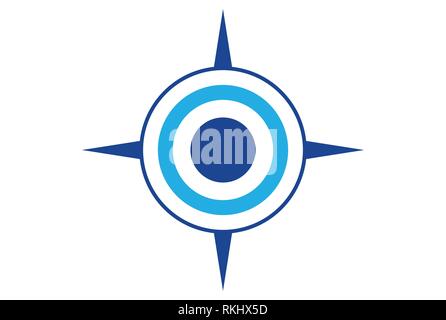 icona del logo della bussola astratta Illustrazione Vettoriale