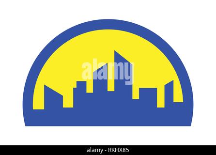 icona del logo astratto del vettore di costruzione Illustrazione Vettoriale
