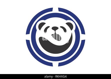 concetto astratto del logo dell'icona del panda Illustrazione Vettoriale