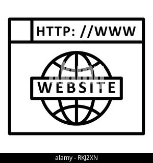 Icona del sito web, illustrazione vettoriale, tecnologia outline Foto Stock