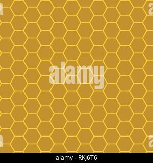 Griglia esagonale vettore sfondo modello in oro nella tavolozza dei colori Illustrazione Vettoriale