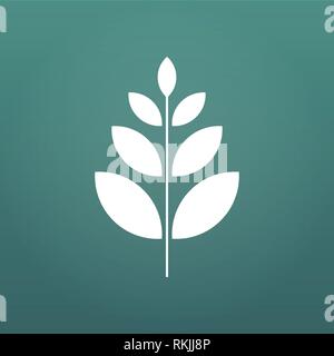 Impianti e germoglio icona crescente design piatto, illustrazione di vettore isolato su sfondo moderno Illustrazione Vettoriale