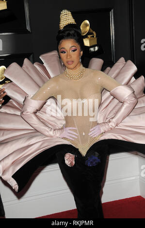 Los Angeles, California, USA. 10 Febbraio, 2019. Cardi B in corrispondenza della 61Grammy Awards alla Staples Center. Credito: Kay Blake/ZUMA filo/Alamy Live News Foto Stock